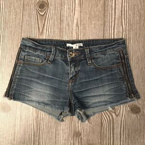 2.1 Denim Distressed Cutoff Stretch Women's Cotton Jean Shorts Size 25 29" Waist